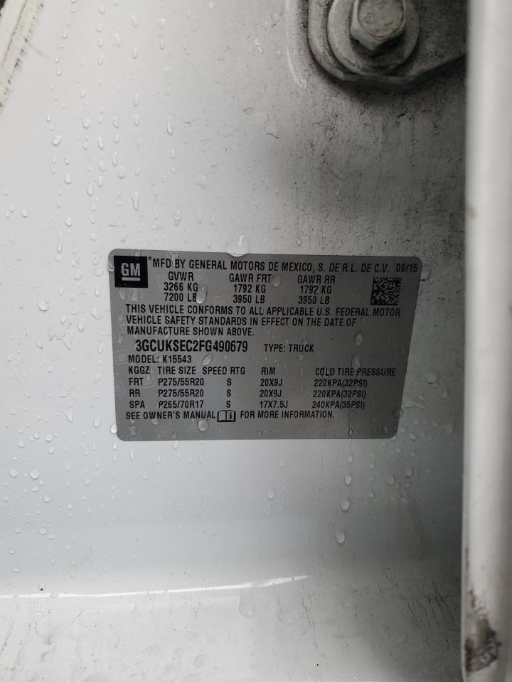 2015 Chevrolet Silverado K1500 Ltz VIN: 3GCUKSEC2FG490679 Lot: 87003235