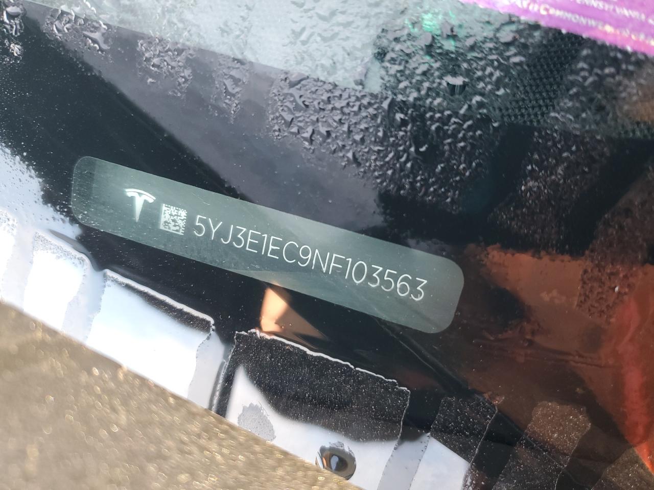 2022 Tesla Model 3 VIN: 5YJ3E1EC9NF103563 Lot: 86728145