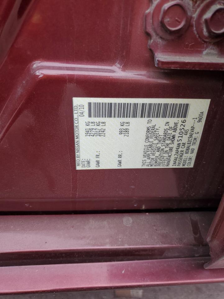 2010 Nissan Altima Base VIN: 1N4AL2AP4AN510526 Lot: 82475165