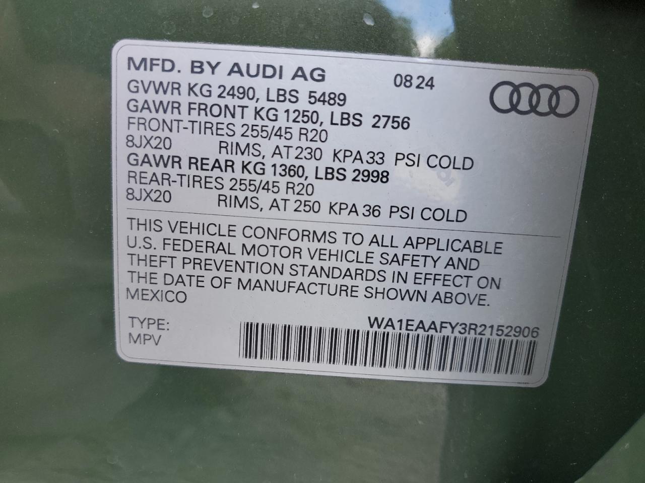 2024 Audi Q5 Premium Plus 45 VIN: WA1EAAFY3R2152906 Lot: 84808765