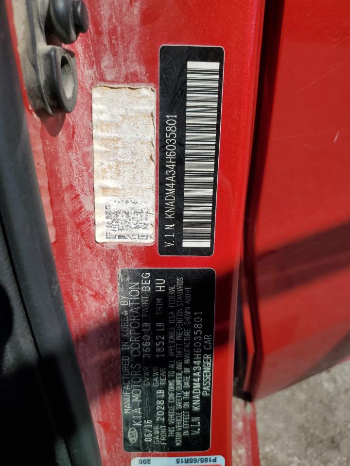 2017 Kia Rio Lx VIN: KNADM4A34H6035801 Lot: 85281865