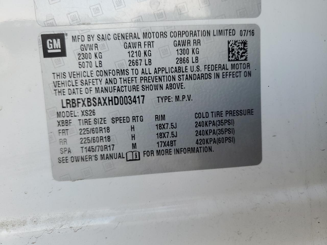 2017 Buick Envision Essence VIN: LRBFXBSAXHD003417 Lot: 90909055