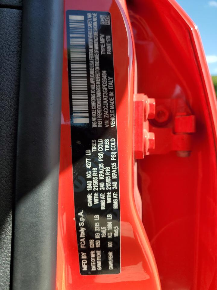 2016 Jeep Renegade Sport VIN: ZACCJAAT3GPD26484 Lot: 84596525