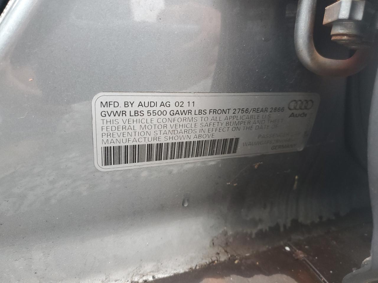 2011 Audi A6 Premium Plus VIN: WAUWGAFB2BN064547 Lot: 87190035