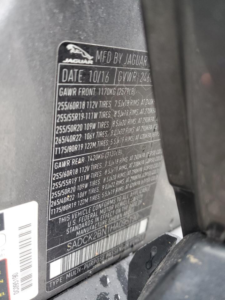 2017 Jaguar F-Pace Prestige VIN: SADCK2BN1HA095190 Lot: 85417705