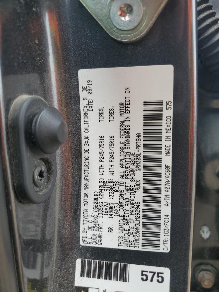 2020 Toyota Tacoma Double Cab VIN: 3TMCZ5AN3LM292948 Lot: 82394375