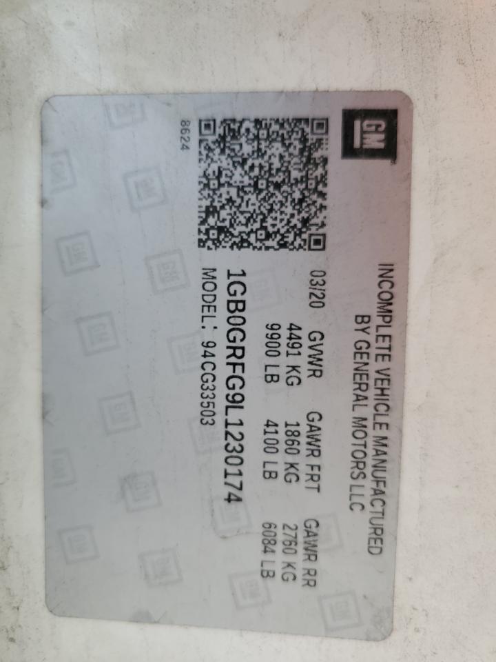 2020 Chevrolet Express G3500 VIN: 1GB0GRFG9L1230174 Lot: 84376365