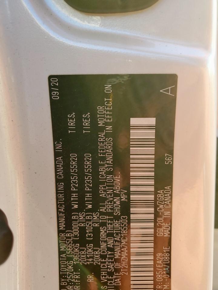 2021 Lexus Rx 350 VIN: 2T2HZMAA7MC185503 Lot: 84573005