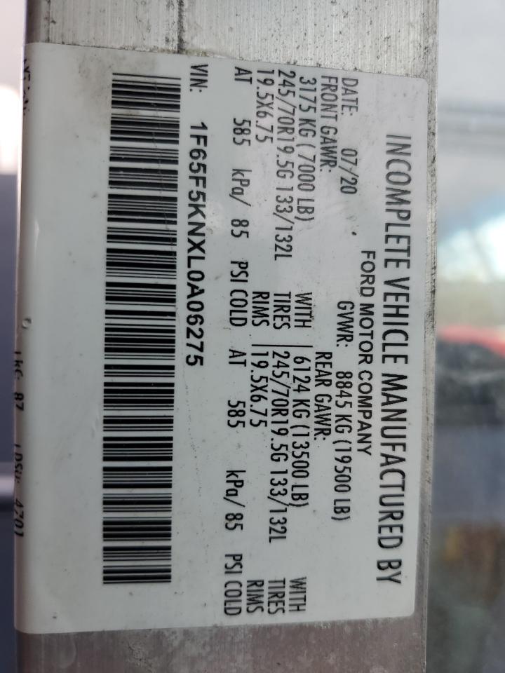 2020 Ford F59 VIN: 1F65F5KNXL0A06275 Lot: 86058665