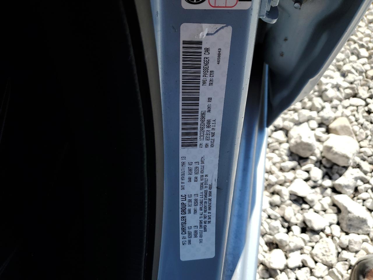 2013 Dodge Avenger Se VIN: 1C3CDZAB3DN690961 Lot: 86302995