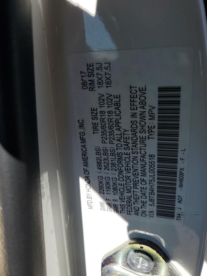 2018 Acura Rdx Advance VIN: 5J8TB4H75JL005518 Lot: 82439385