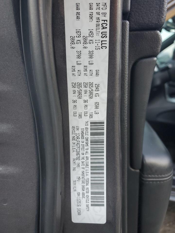 2015 Jeep Grand Cherokee Laredo VIN: 1C4RJFAG7FC206782 Lot: 84900805