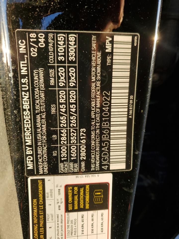 2018 Mercedes-Benz Gle 350 VIN: 4JGDA5JB6JB104022 Lot: 90380005