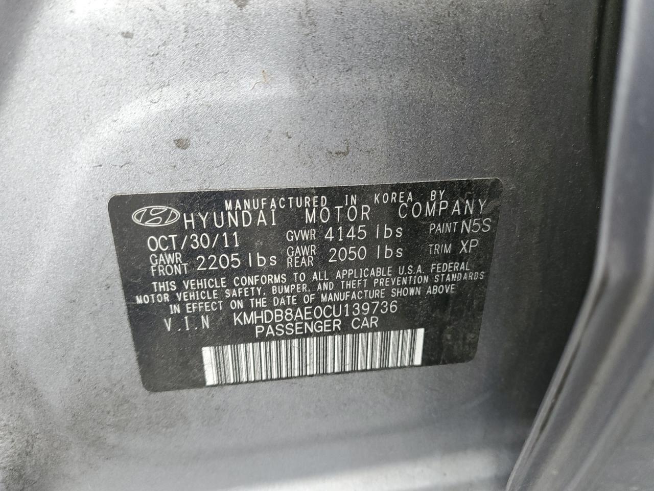 2012 Hyundai Elantra Touring Gls VIN: KMHDB8AE0CU139736 Lot: 85680605