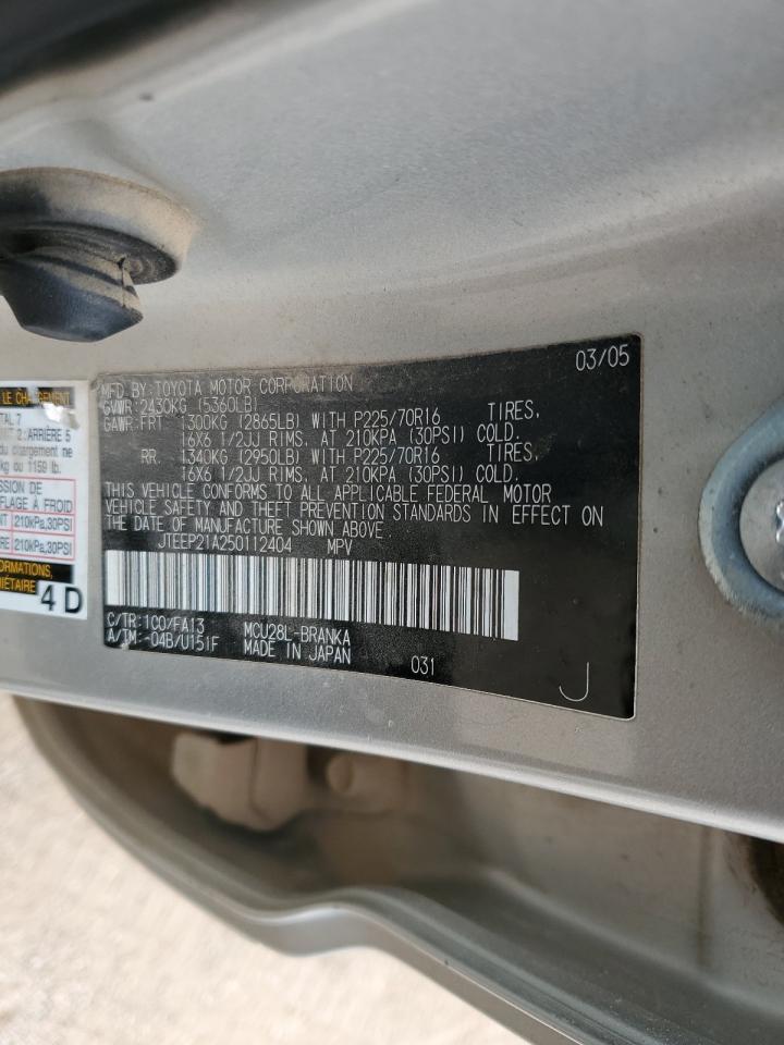 2005 Toyota Highlander Limited VIN: JTEEP21A250112404 Lot: 82355355