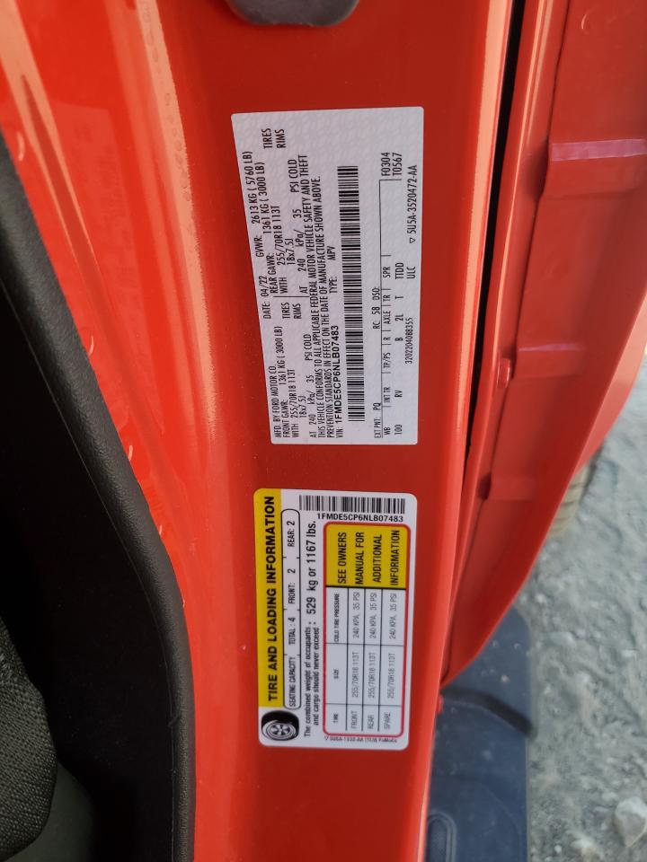 2022 Ford Bronco Base VIN: 1FMDE5CP6NLB07483 Lot: 85307985