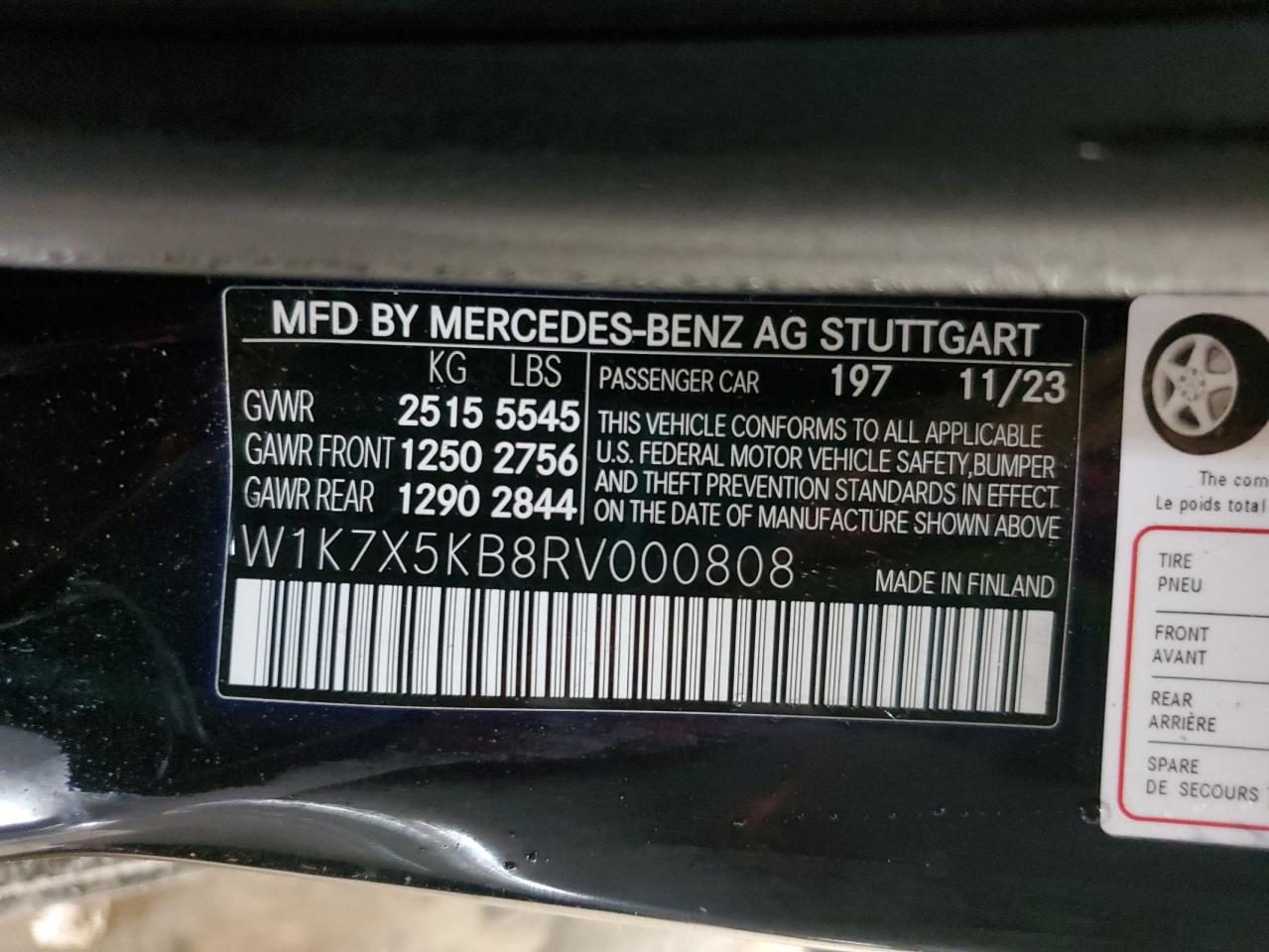 2024 Mercedes-Benz Amg Gt 43 VIN: W1K7X5KB8RV000808 Lot: 82418345