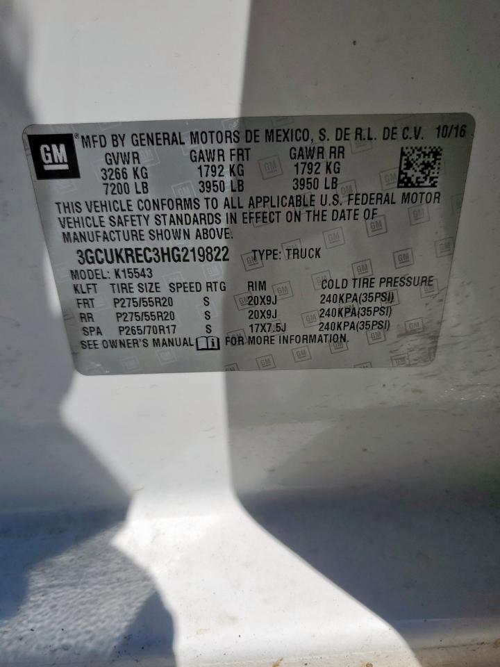 2017 Chevrolet Silverado K1500 Lt VIN: 3GCUKREC3HG219822 Lot: 84468725