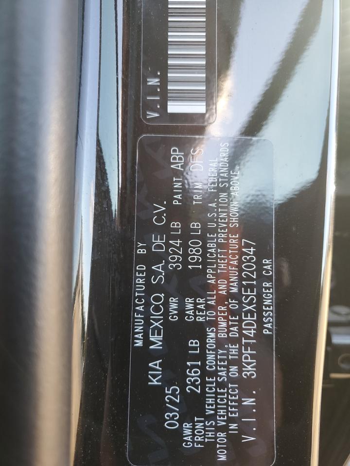 2025 Kia K4 Lx VIN: 3KPFT4DEXSE120347 Lot: 85072675