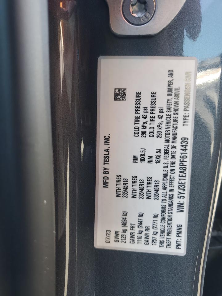 2023 Tesla Model 3 VIN: 5YJ3E1EA8PF614439 Lot: 82750855
