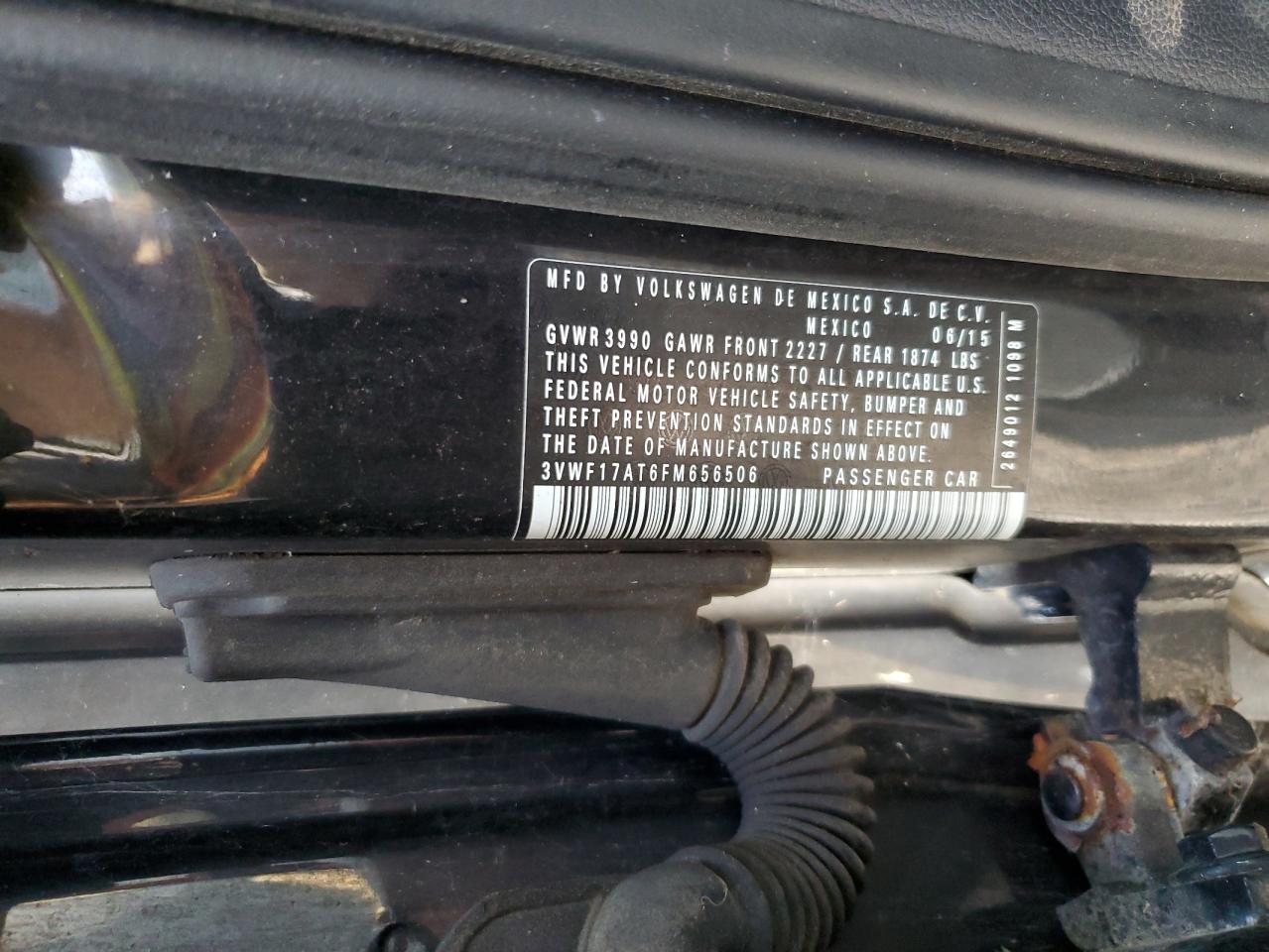 2015 Volkswagen Beetle 1.8T VIN: 3VWF17AT6FM656506 Lot: 85352515