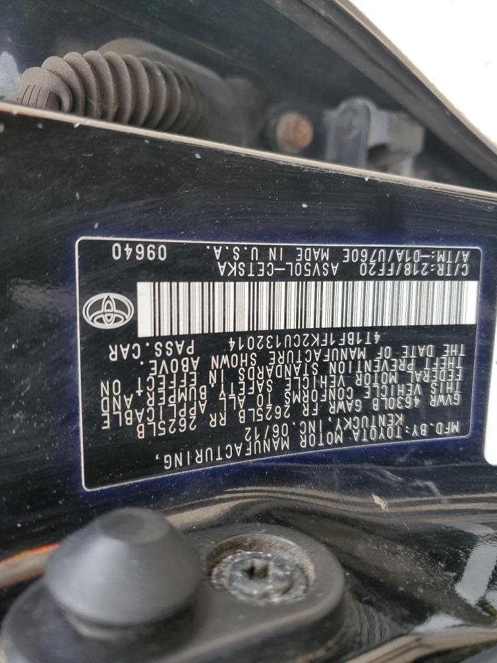 2012 Toyota Camry Base VIN: 4T1BF1FK2CU132014 Lot: 81999955