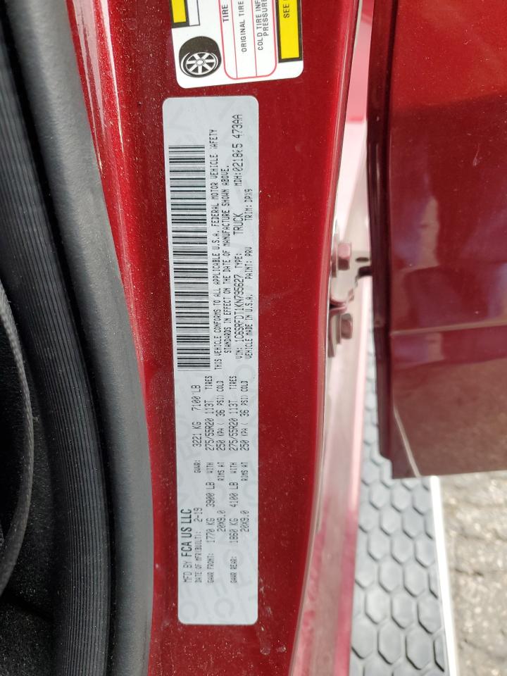 2019 Ram 1500 Laramie VIN: 1C6SRFDT1KN795627 Lot: 86278295