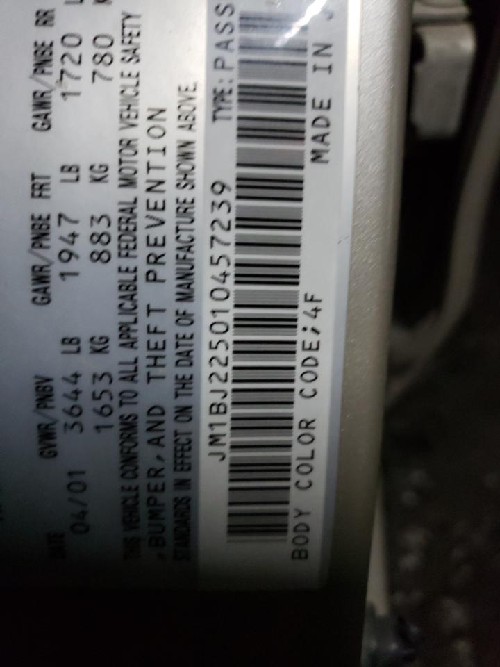 2001 Mazda Protege Lx VIN: 457239 Lot: 91135735