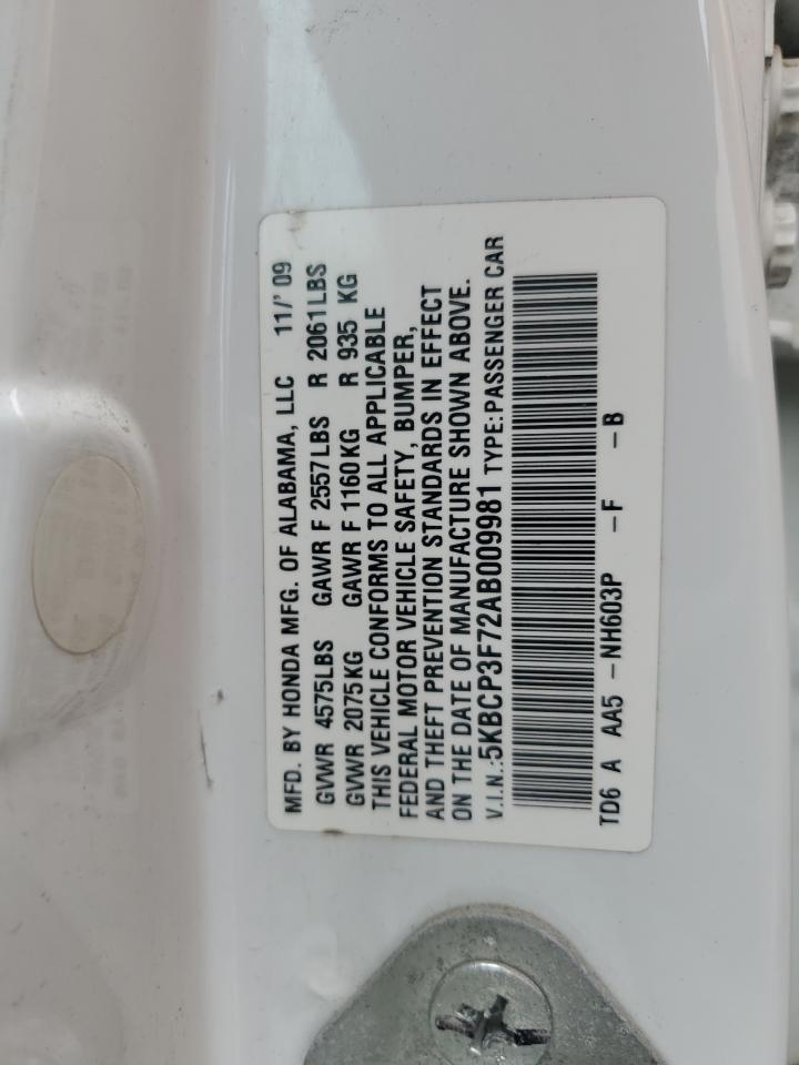 2010 Honda Accord Ex VIN: 5KBCP3F72AB009981 Lot: 82339875