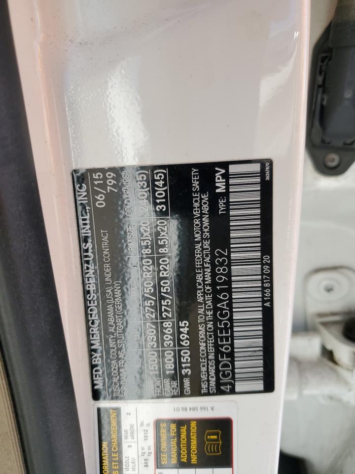 2016 Mercedes-Benz Gl 450 4Matic VIN: 4JGDF6EE5GA619832 Lot: 82327885