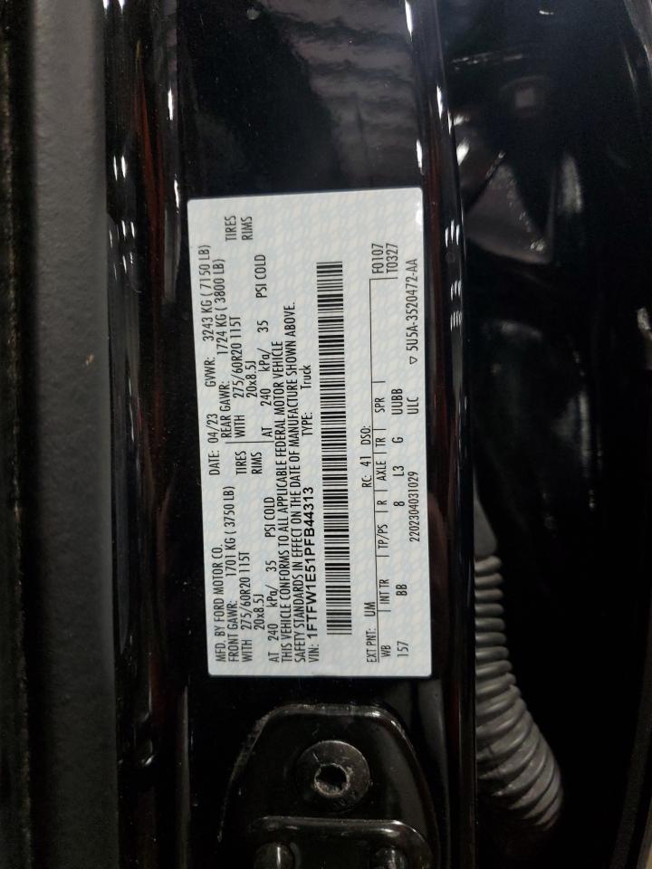 2023 Ford F150 Supercrew VIN: 1FTFW1E51PFB44313 Lot: 86102775