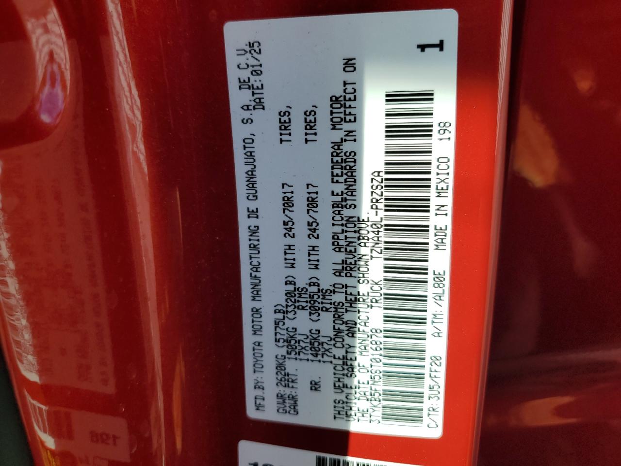 2025 Toyota Tacoma Double Cab VIN: 3TYKB5FN5ST016878 Lot: 86522875