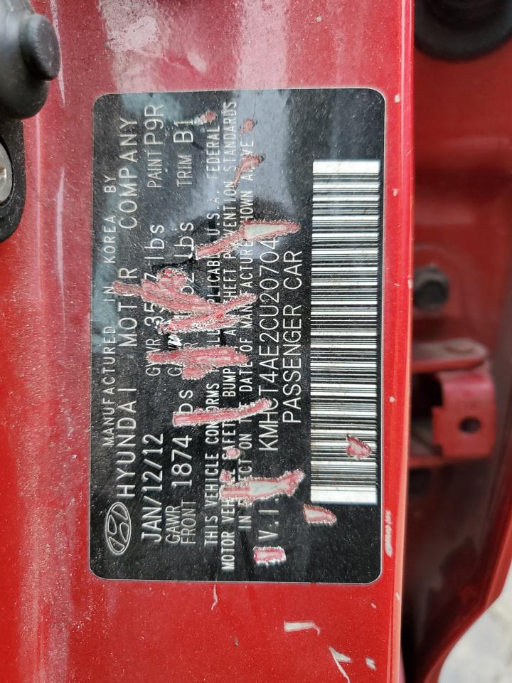 2012 Hyundai Accent Gls VIN: KMHCT4AE2CU207049 Lot: 85844765