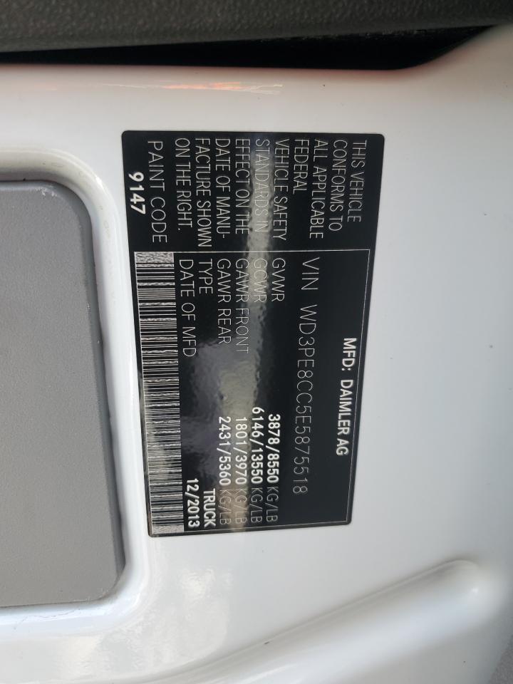 2014 Mercedes-Benz Sprinter 2500 VIN: WD3PE8CC5E5875518 Lot: 90369585