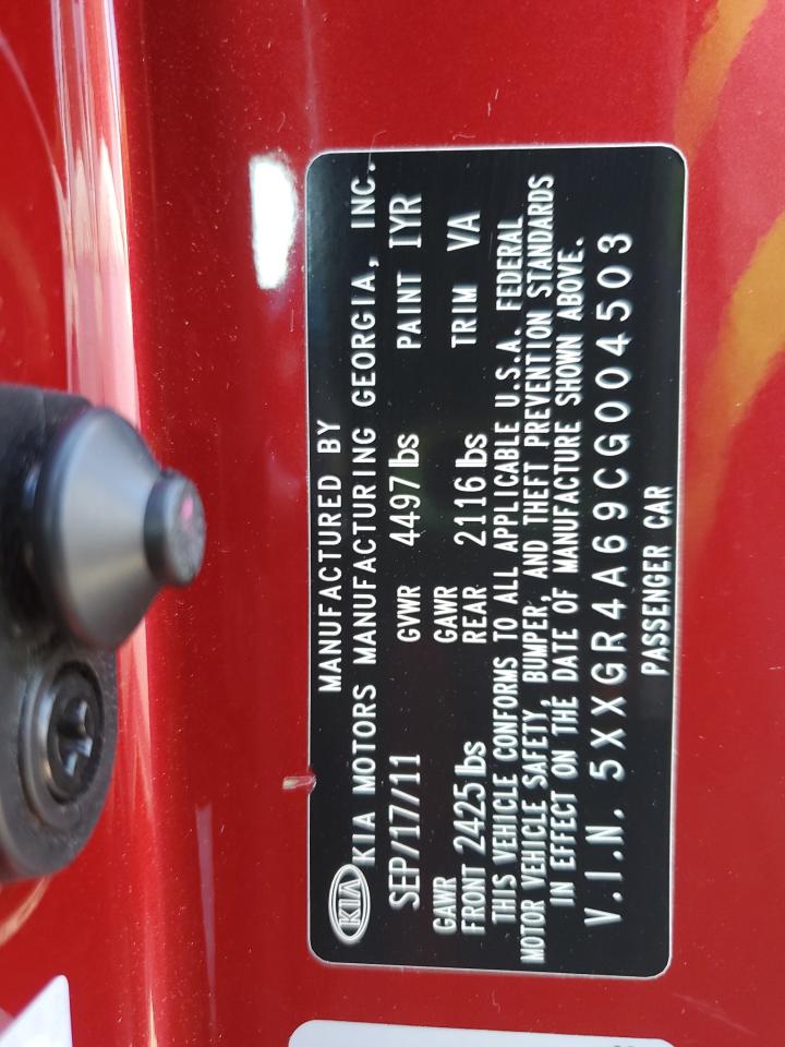 2012 Kia Optima Sx VIN: 5XXGR4A69CG004503 Lot: 84761445