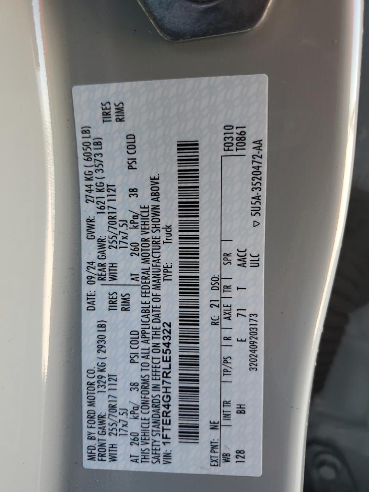 2024 Ford Ranger Xlt VIN: 1FTER4GH7RLE54322 Lot: 82371025