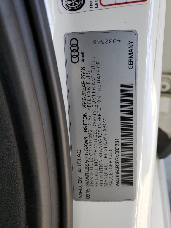 2016 Audi A6 Premium Plus VIN: WAUDFAFC5GN083281 Lot: 82460465