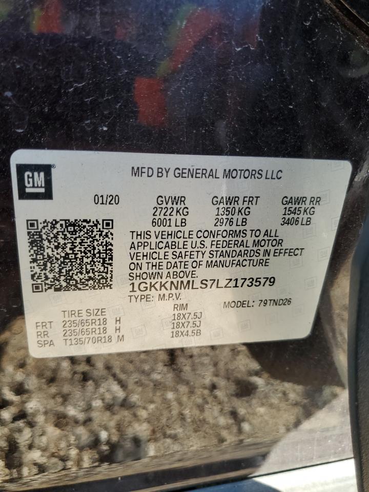 2020 GMC Acadia Slt VIN: 1GKKNMLS7LZ173579 Lot: 85720785