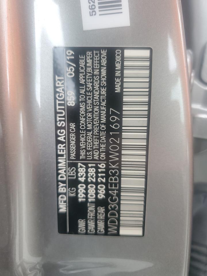 2019 Mercedes-Benz A 220 VIN: WDD3G4EB3KW021697 Lot: 81909435