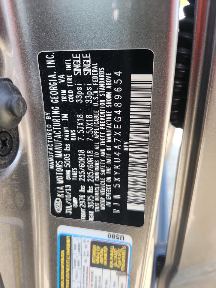 2014 Kia Sorento Ex VIN: 5XYKU4A7XEG489654 Lot: 82418655