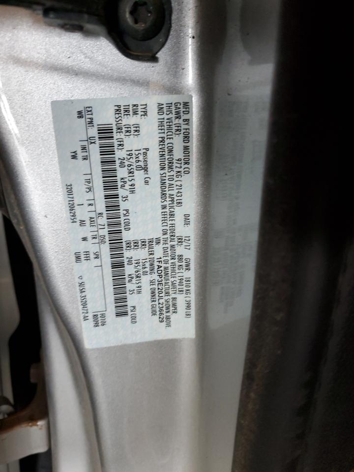 2018 Ford Focus S VIN: 1FADP3E20JL236629 Lot: 86116095