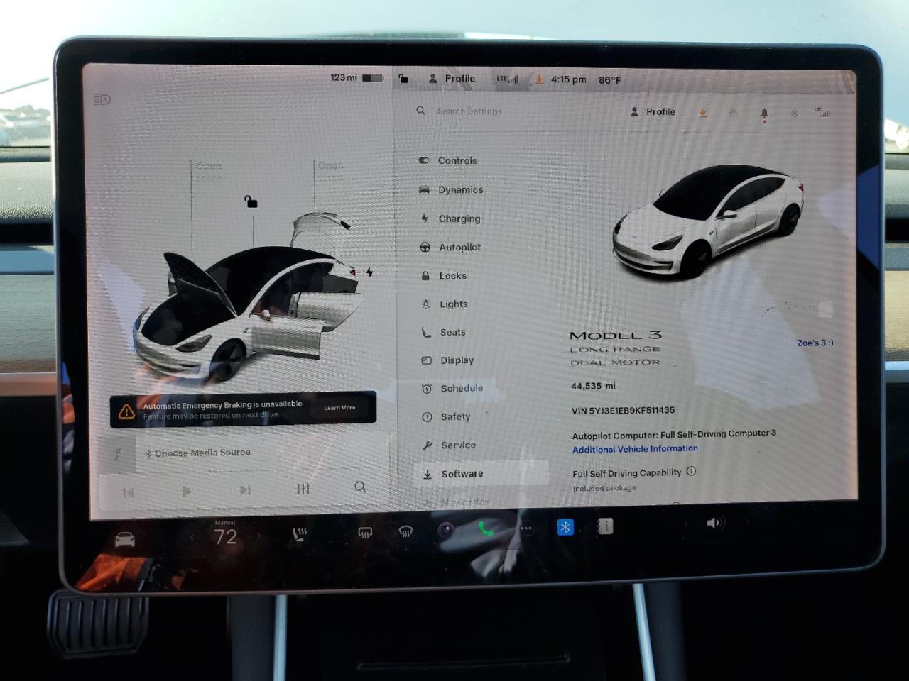 2019 Tesla Model 3 VIN: 5YJ3E1EB9KF511435 Lot: 85575565