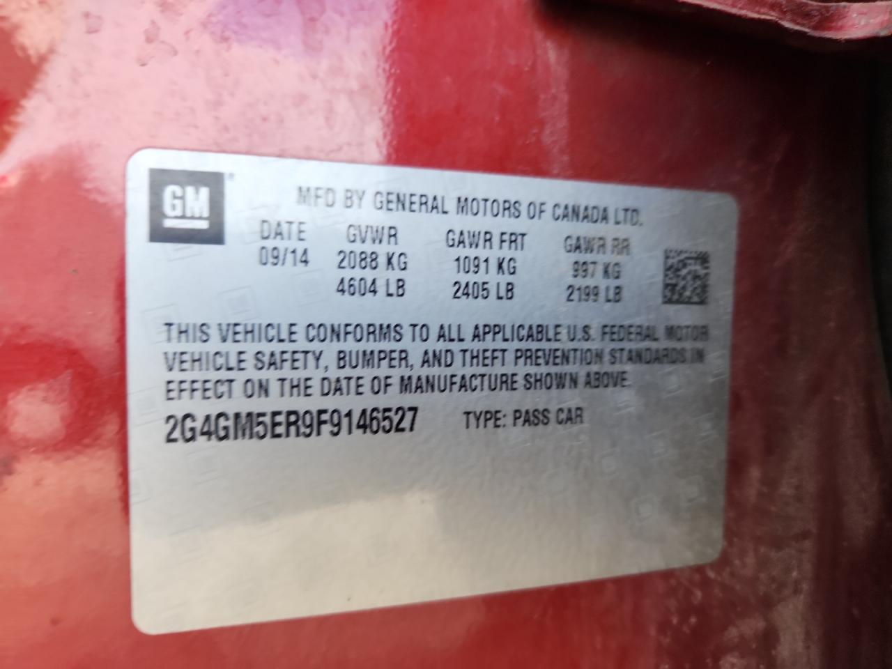 2015 Buick Regal Premium VIN: 2G4GM5ER9F9146527 Lot: 82226415