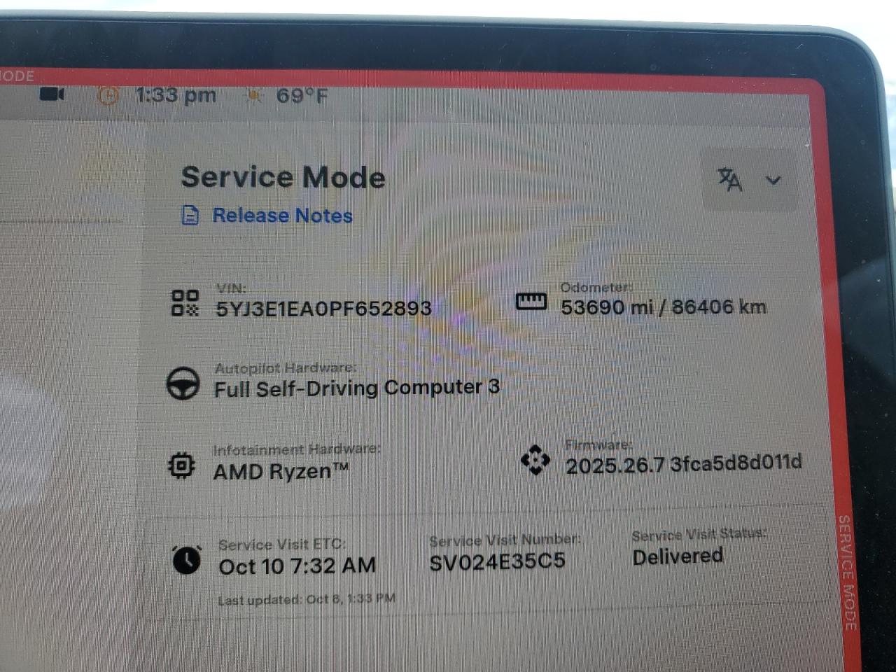 2023 Tesla Model 3 VIN: 5YJ3E1EA0PF652893 Lot: 85750725