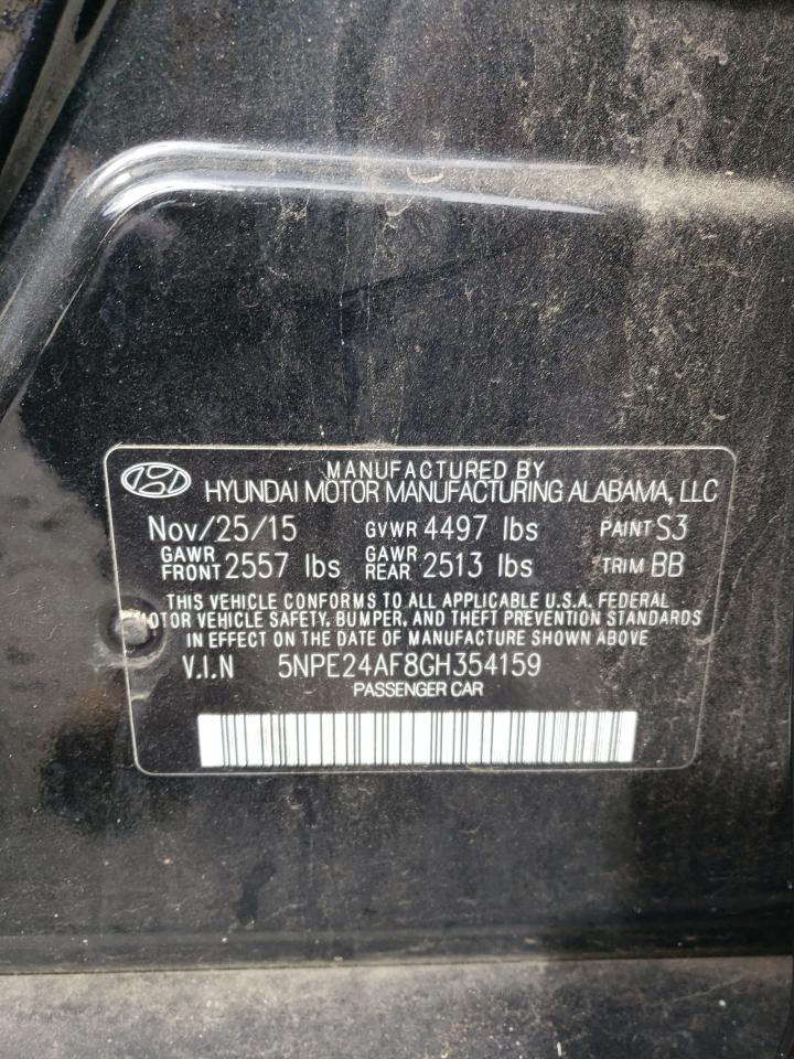 2016 Hyundai Sonata Se VIN: 5NPE24AF8GH354159 Lot: 85511495