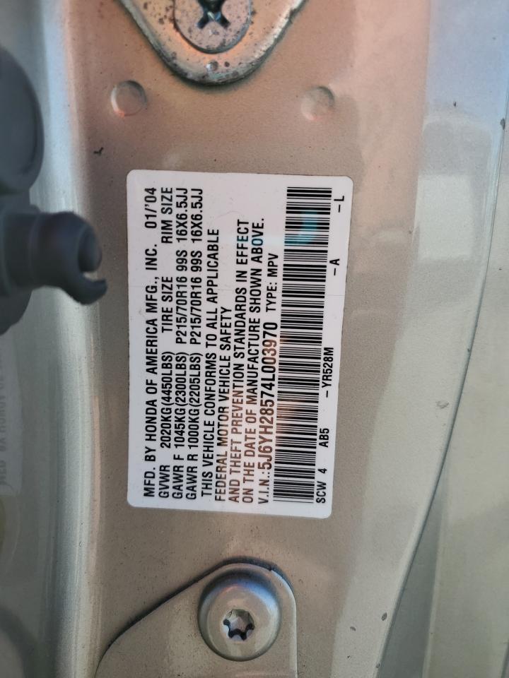 2004 Honda Element Ex VIN: 5J6YH28574L003970 Lot: 90888915