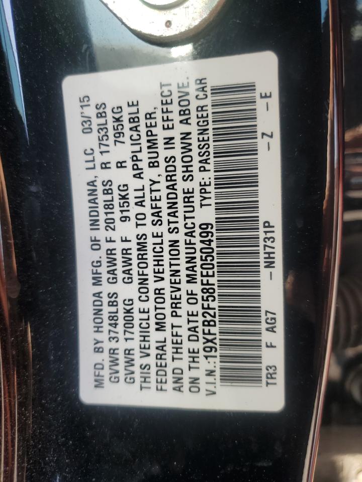 2015 Honda Civic Lx VIN: 19XFB2F58FE050499 Lot: 86784795