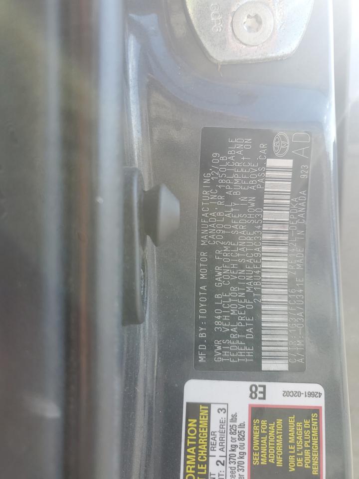 2010 Toyota Corolla Base VIN: 2T1BU4EE9AC334530 Lot: 85260665