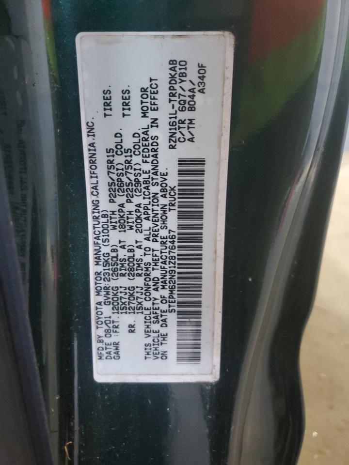 2001 Toyota Tacoma VIN: 5TEPM62N91Z876467 Lot: 85647225