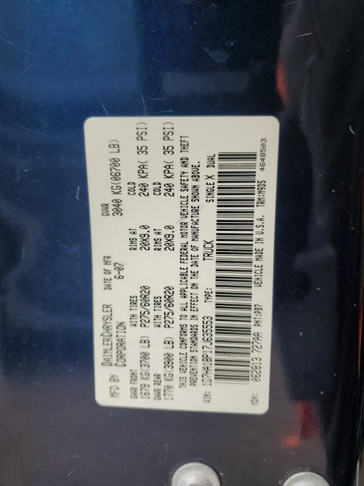 2007 Dodge Ram 1500 St VIN: 1D7HA18P17J635553 Lot: 86531565